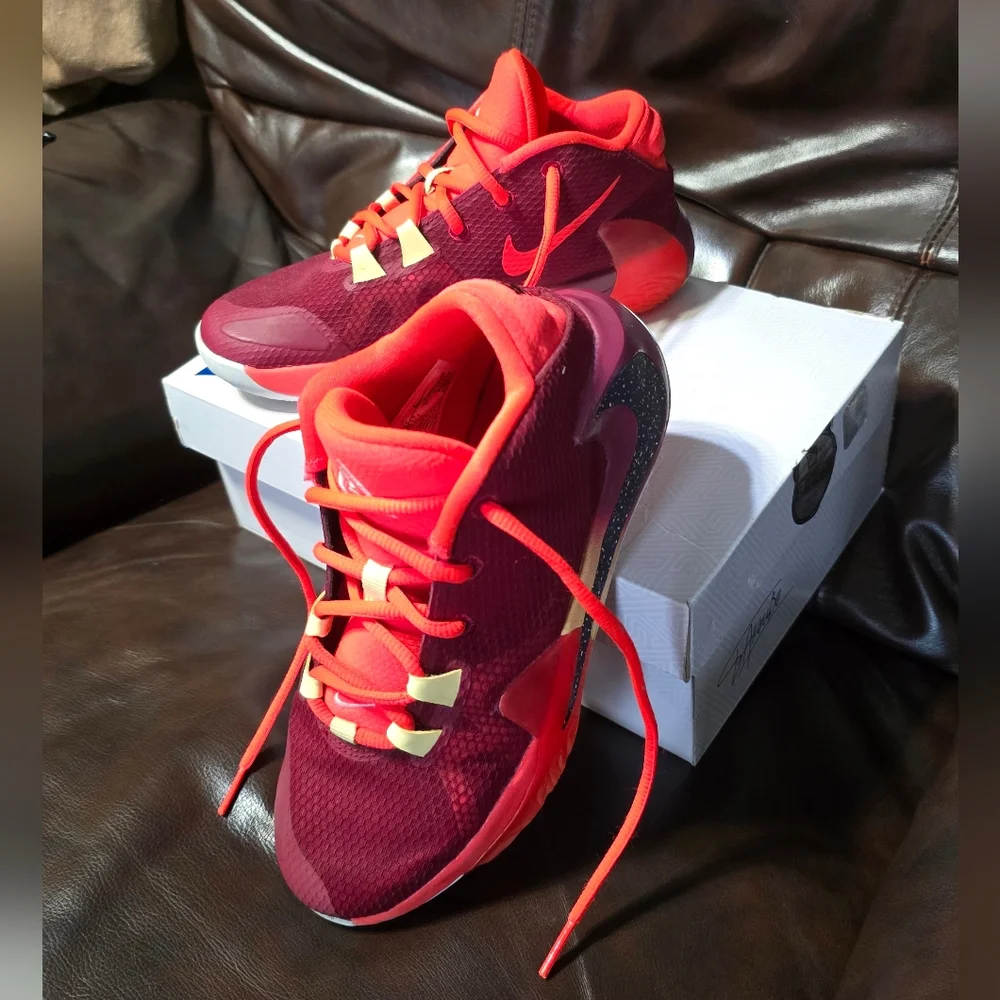 Nike Freak 1, 5Y Orange and Red Sneakers